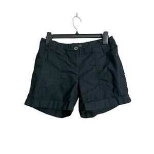 Outback Red Chino Shorts Womens 2 Black Cuffed Twill Flat Front Casual Summer